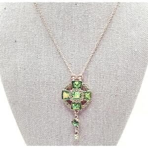Pretty Pilgrim Danish Design Cross Celtic Design Enamel Crystal Necklace